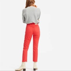 Everlane 90’s cheeky jeans in red. Size 27 crop.